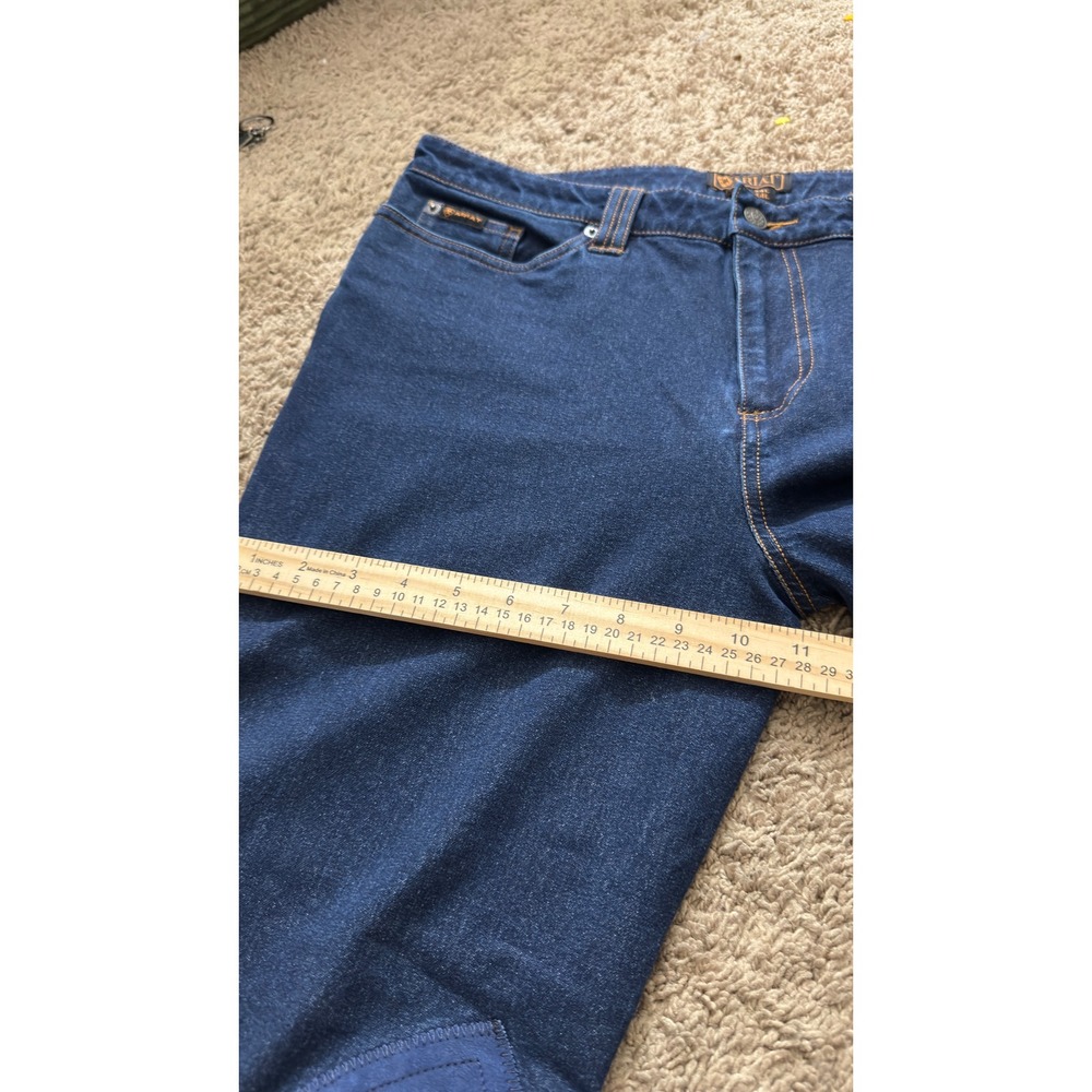 Ariat Real Bootcut Jeans Womens 34L Dark Wash Denim Western Riding Pants kk14 - Picture 3 of 10